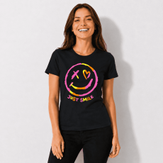 Just Smile Neon Print Tee